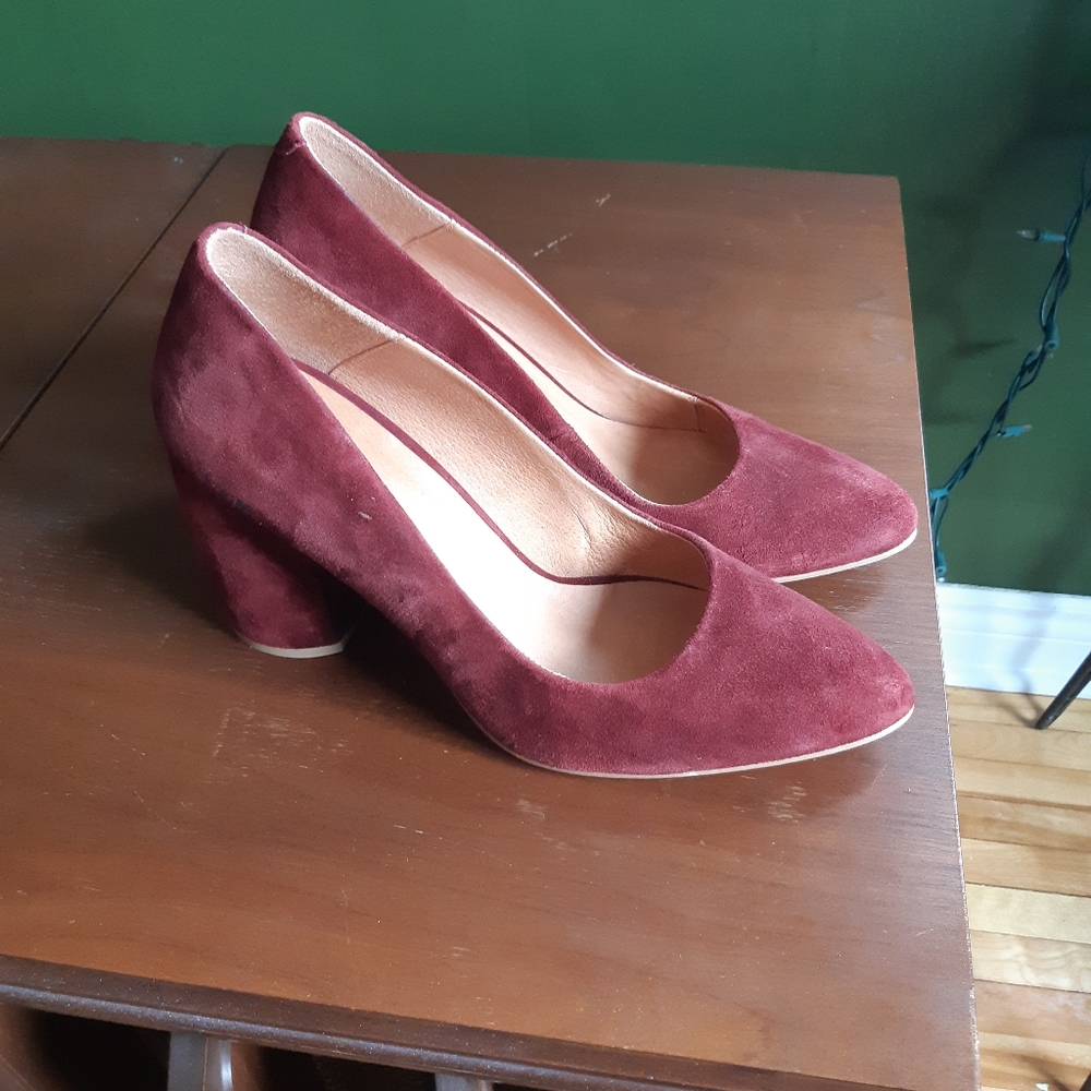 Burgandy Suede Heels